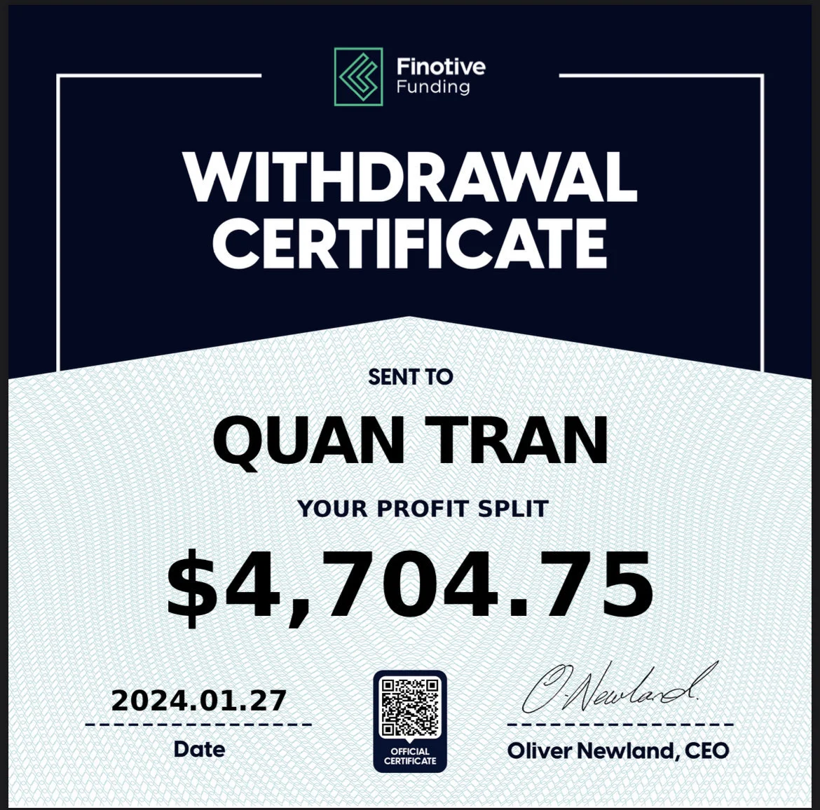 Trading Certificate 17