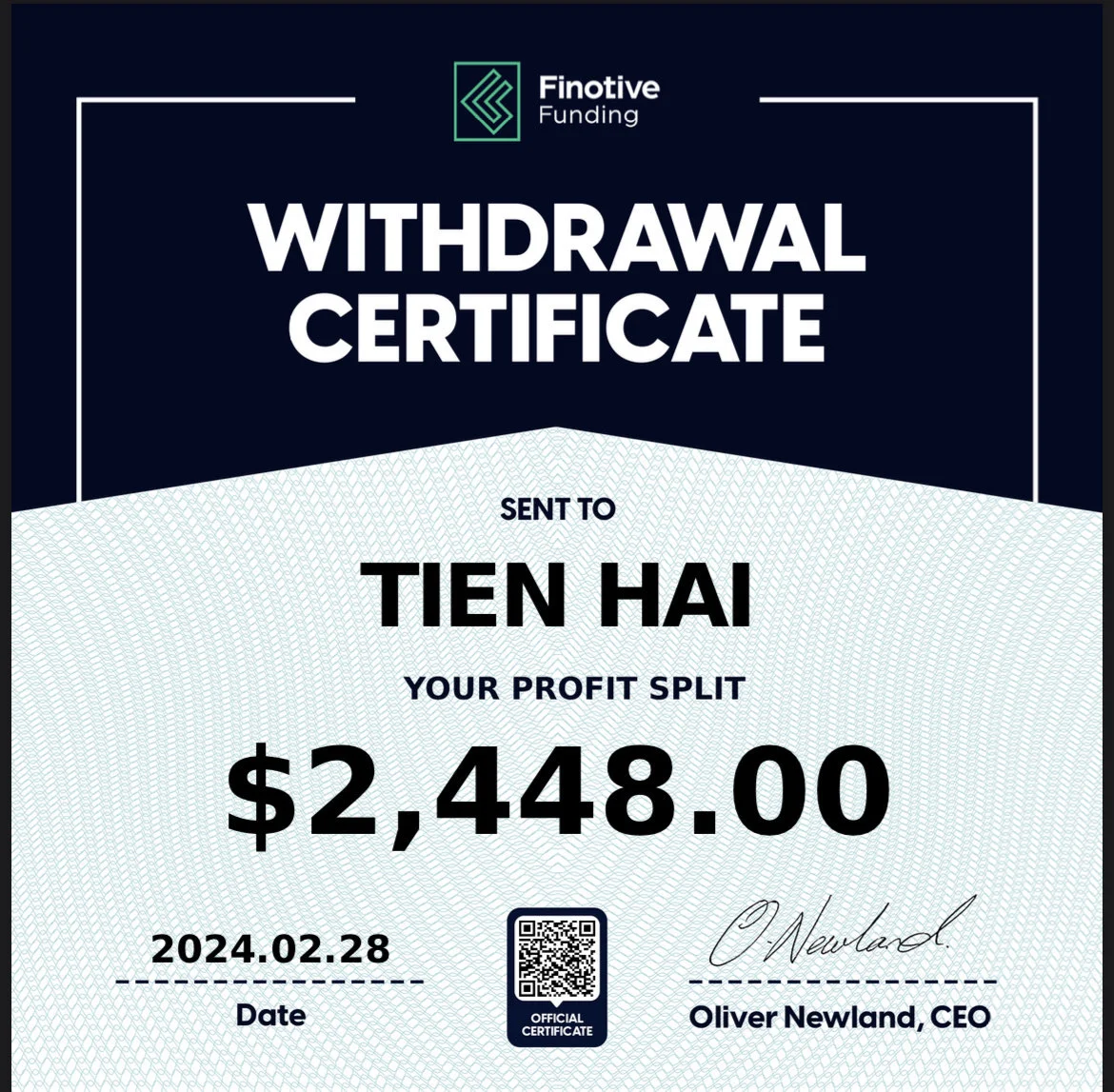 Trading Certificate 33