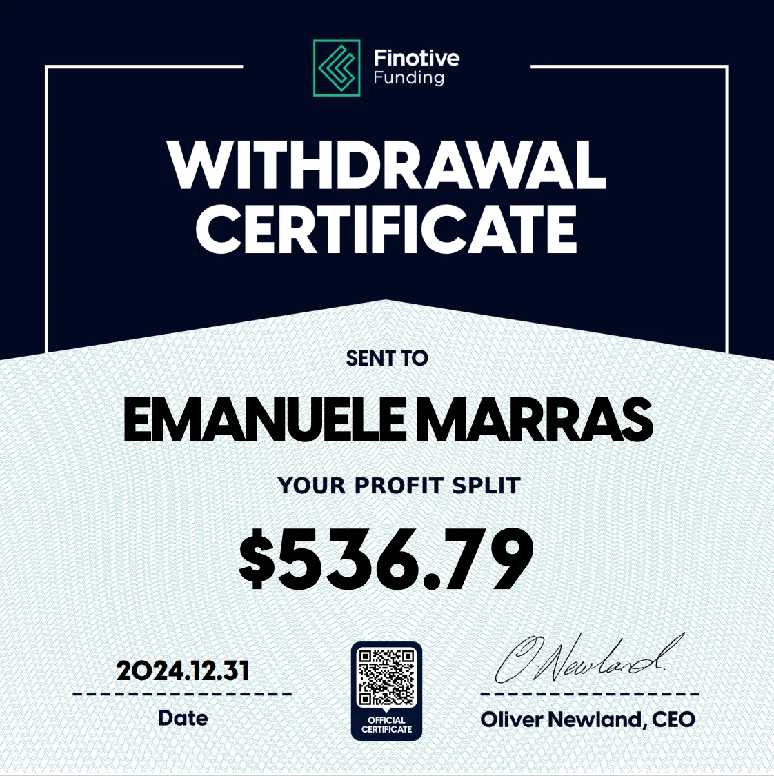 Trading Certificate 57