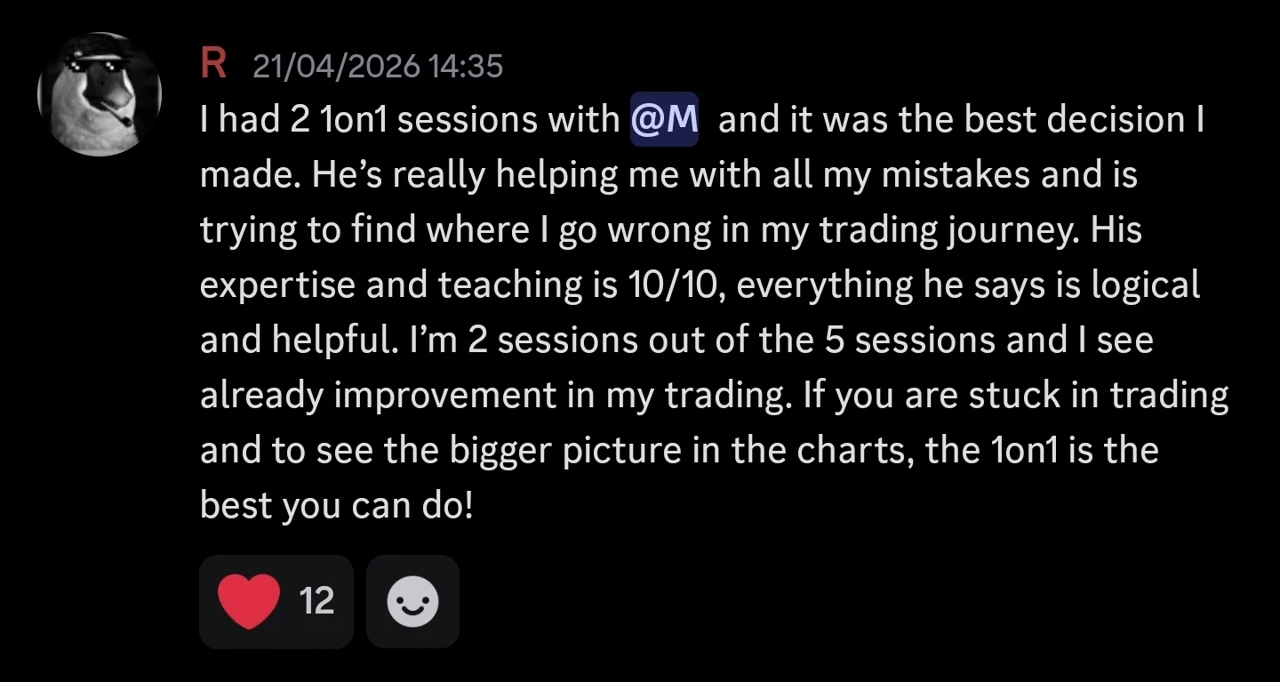 Discord community testimonial about one-on-one sessions